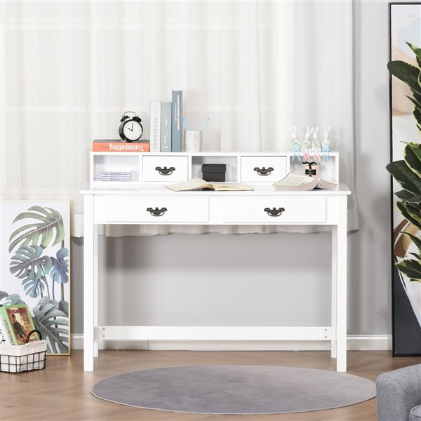 HOMCOM 45.75-in White Modern/Contemporary Writing Desk