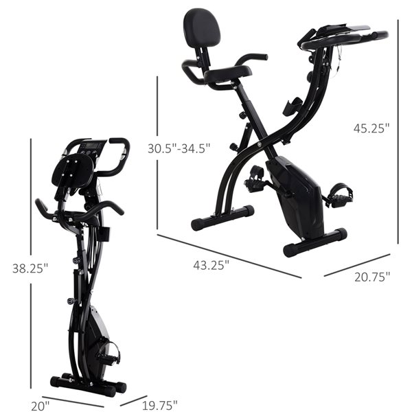 Vélo d'exercice à position allongée Soozier pliable