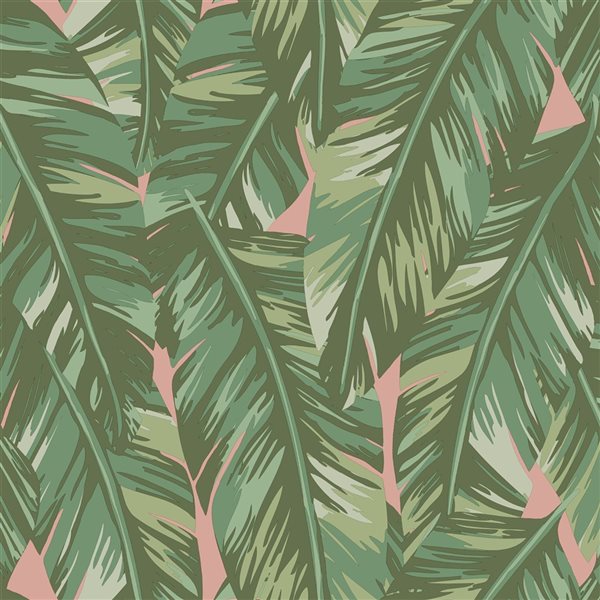 ESTA Home Non-woven Unpasted Dumott Olive Tropical Leaves Wallpaper