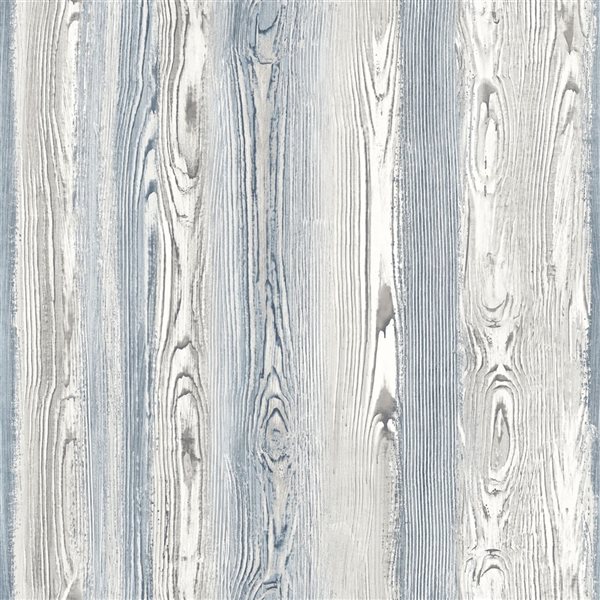 ESTA Home Non-woven Unpasted Cady Blue Wood Panel Wallpaper