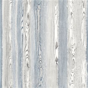 ESTA Home Non-woven Unpasted Cady Blue Wood Panel Wallpaper