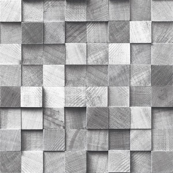 ESTA Home Non-woven Unpasted Tevye Grey Wood Geometric Wallpaper