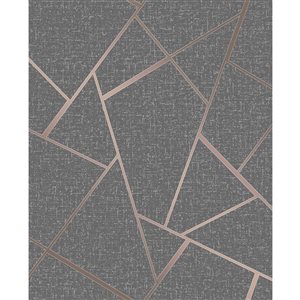 Fine Decor Vinyl Unpasted Quartz Copper Fractal Wallpaper