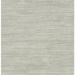 Brewster Non-woven Unpasted Island Grey Faux Grasscloth Wallpaper