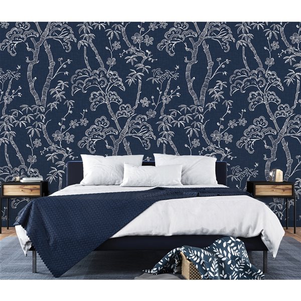 REMIX WALLS by Katie Hunt Storybook Forest Denim Blue Wall Mural