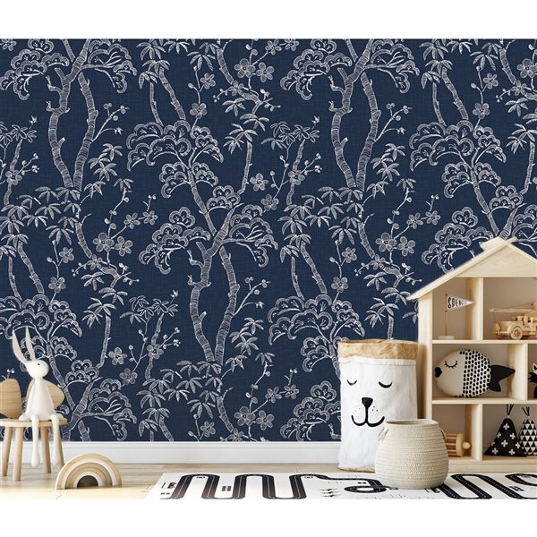 REMIX WALLS by Katie Hunt Storybook Forest Denim Blue Wall Mural