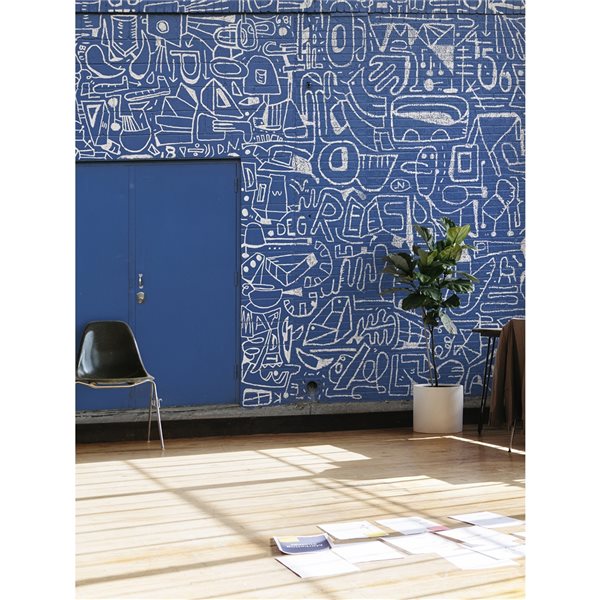 KT Merz Bushwick BKLYN Blue Wall Mural