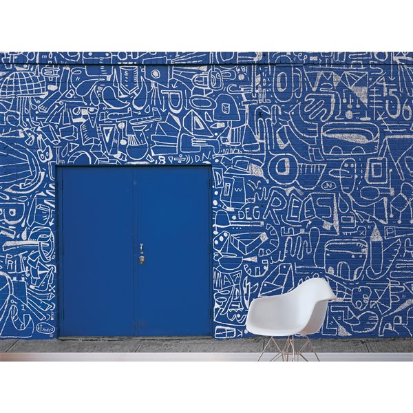 KT Merz Bushwick BKLYN Blue Wall Mural