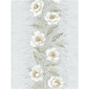 Zio and Sons Non-woven Unpasted Dutch Garland Pale Blue Gardenia Stripe Wallpaper