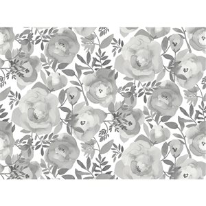 REMIX WALLS by Katie Hunt Blooming Floral Dove Grey Wall Mural