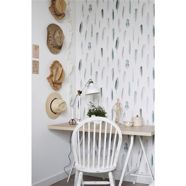 ESTA Home Non-woven Unpasted Nala Multicolour Feathers Wallpaper