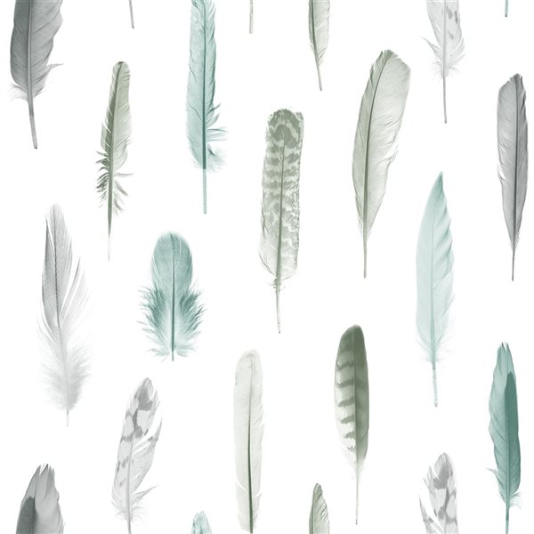 ESTA Home Non-woven Unpasted Nala Multicolour Feathers Wallpaper