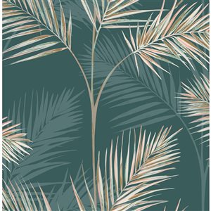 Fine Decor Paper Unpasted South Beach Evergreen Fronds Wallpaper