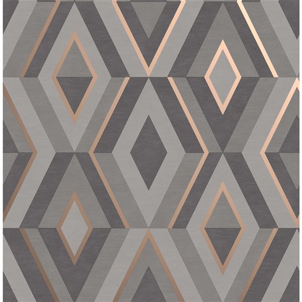 Fine Decor Paper Unpasted Shard Charcoal Geometric Wallpaper