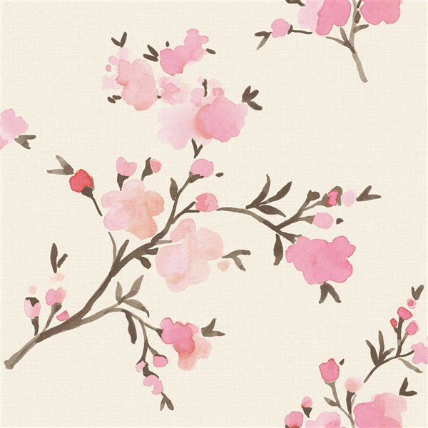 ESTA Home Non-woven Unpasted Glinda Pink Floral Wallpaper