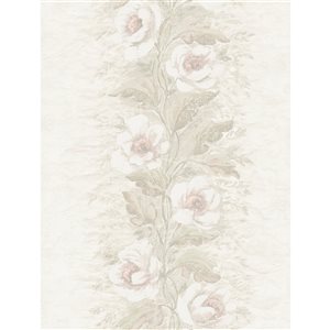 Zio and Sons Non-woven Unpasted Dutch Garland Blush Gardenia Stripe Wallpaper
