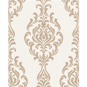Papier peint damassé beige Takara non tissé et non encollé de Fine Decor