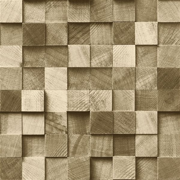 ESTA Home Non-woven Unpasted Tevye Gold Wood Geometric Wallpaper