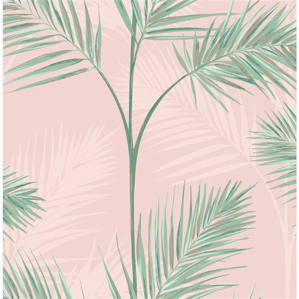 Fine Decor Paper Unpasted South Beach Blush Fronds Wallpaper