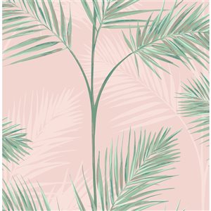 Fine Decor Paper Unpasted South Beach Blush Fronds Wallpaper