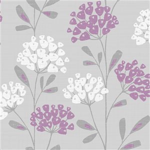 Papier peint floral gris Ola non tissé et non encollé de Fine Decor