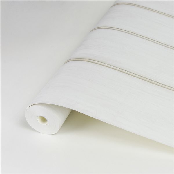 Zio and Sons Non-woven Unpasted Upstate Beadboard Aged White Wood Wallpaper