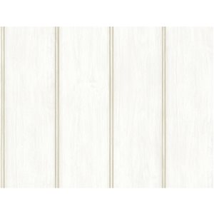 Zio and Sons Non-woven Unpasted Upstate Beadboard Aged White Wood Wallpaper