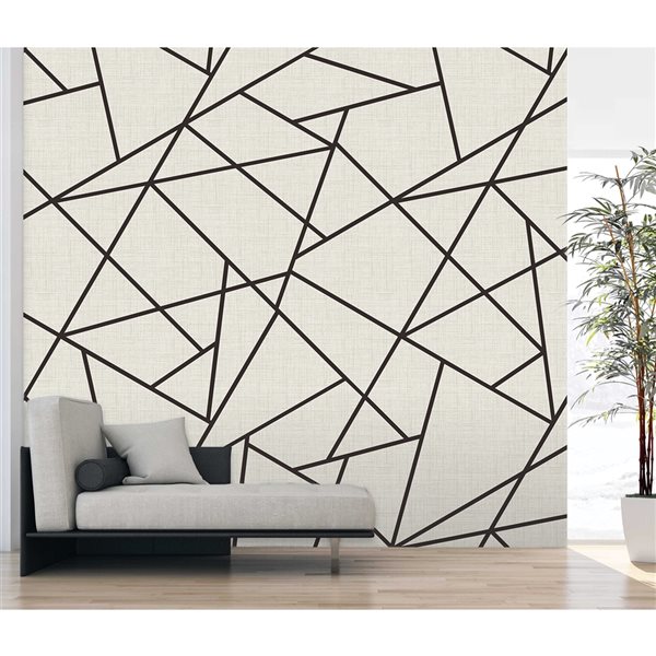 REMIX WALLS by Katie Hunt Modern Lines Black on Dove Grey Wall