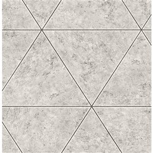 Fine Decor Paper Unpasted Benson Grey Marble Triangle Wallpaper