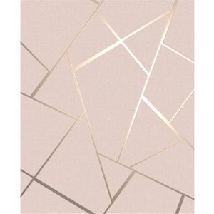 Fine Decor Vinyl Unpasted Quartz Blush Fractal Wallpaper