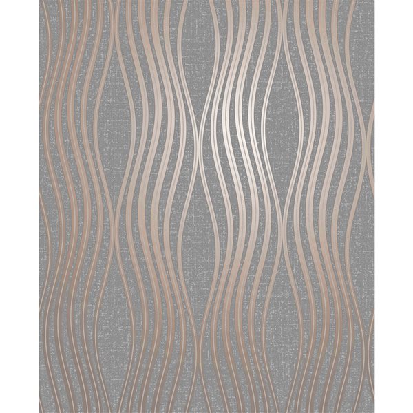 Fine Decor Vinyl Unpasted Valor Copper Wave Wallpaper