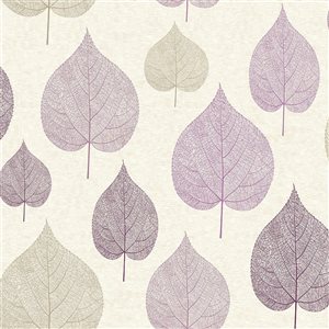 Crown Paper Unpasted Quest Plum Leaf Wallpaper
