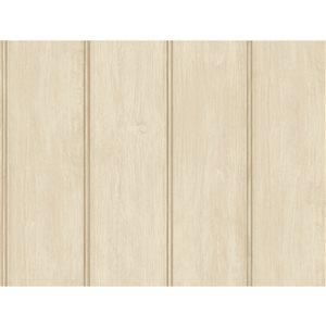 Zio and Sons Non-woven Unpasted Upstate Beadboard Natural Neutral Wood Wallpaper