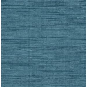 Brewster Non-woven Unpasted Sea Grass Blue Faux Grasscloth Wallpaper