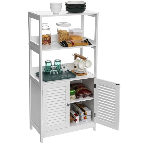 VASAGLE 11.5-in White Wood Composite Freestanding Storage Cabinet