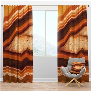 Designart Orange Geode Chrystal 95-in Orange and Brown Polyester Blackout Standard Lined Single Curtain Panel
