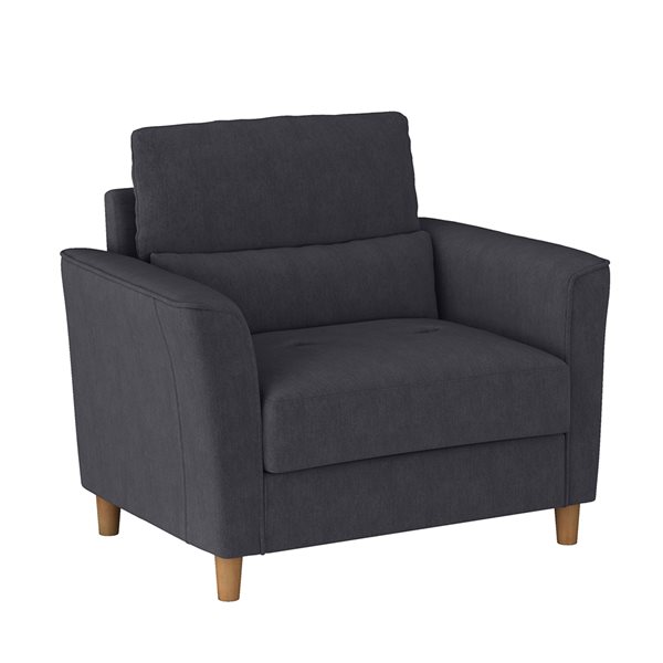 Fauteuil d'appoint moderne Georgia par CorLiving en polyester gris foncé