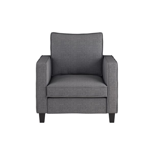 CorLiving Georgia Grey Linen-Like Three Seater Sofa and Chair Set - 2 Piece