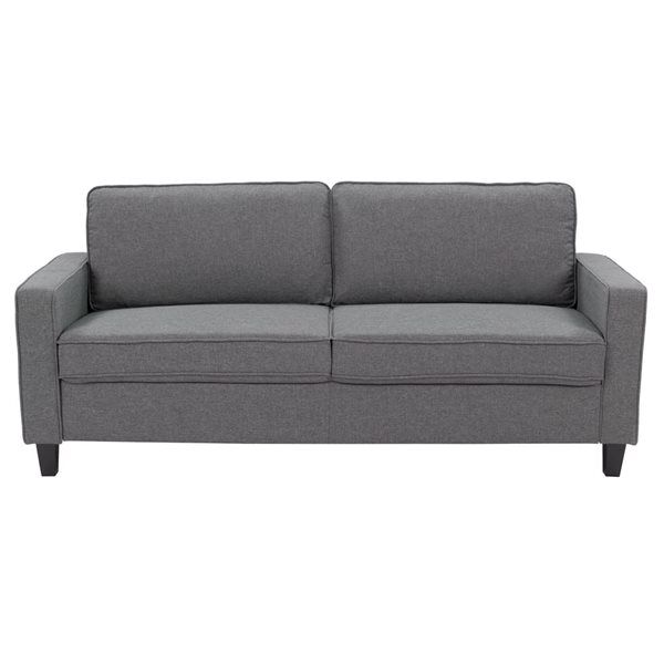 CorLiving Georgia Grey Linen-Like Three Seater Sofa and Chair Set - 2 Piece
