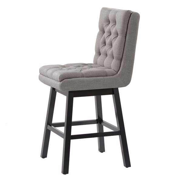 CorLiving Leilani (27-in) Tufted High Back Fabric Barstools (Set of 2) - Lt Grey