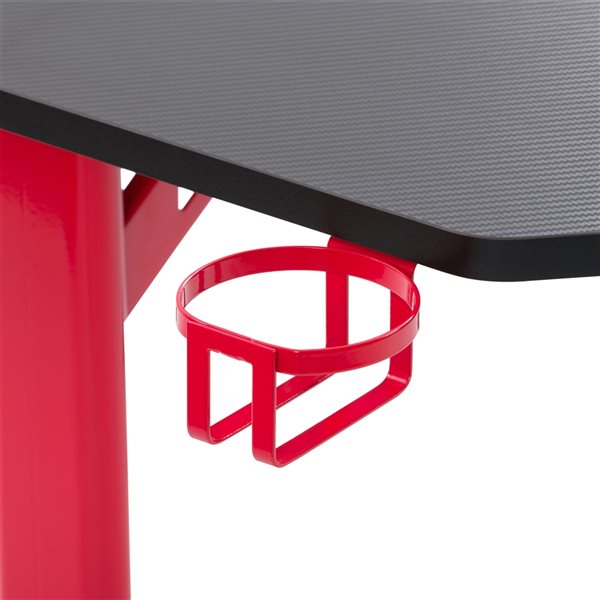 Bureau d'ordinateur Conqueror par CorLiving moderne et contemporain de 47 po noir et rouge