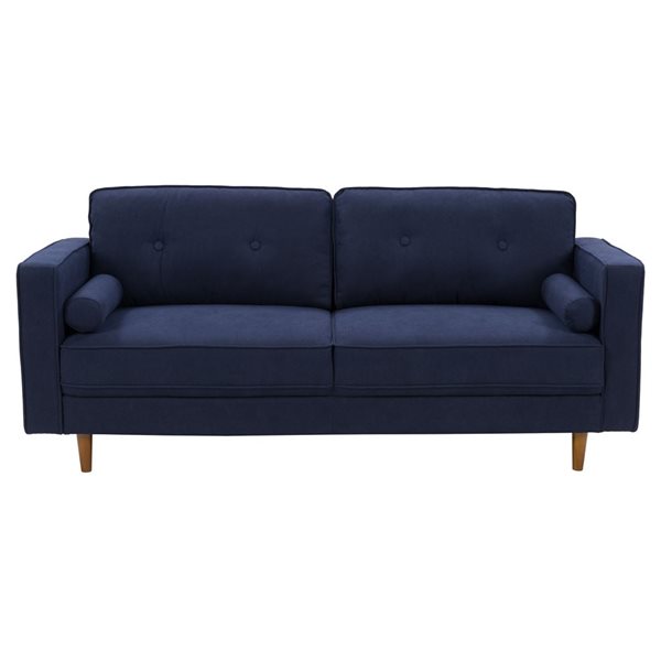 CorLiving Mulberry Navy Blue Microfiber Modern Chair & 3 Seat Sofa