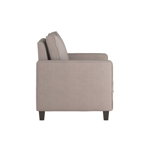 Fauteuil rembourré style lin moderne Georgia de CorLiving - taupe