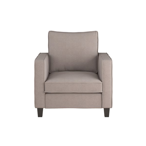 Fauteuil rembourré style lin moderne Georgia de CorLiving - taupe