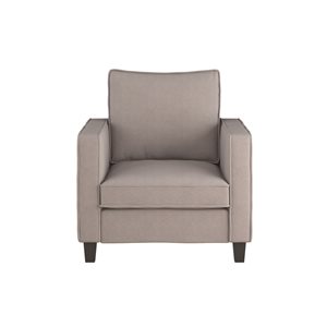 CorLiving Georgia Mid-Century Modern Linen-Like Upholstered Armchair - Taupe