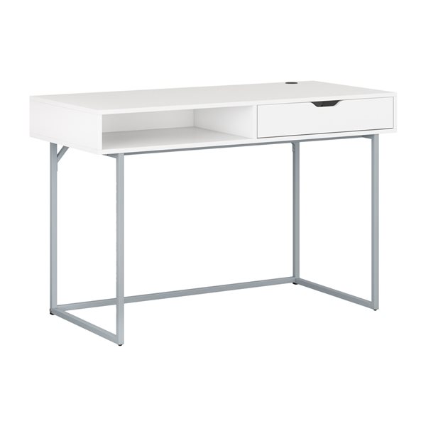 Corliving Auston 47-in White Modern Contemporary Computer Desk Was-611 