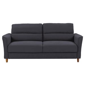 CorLiving Caroline Dark Grey Microfiber Upholstered 78-in 3 Seater Sofa