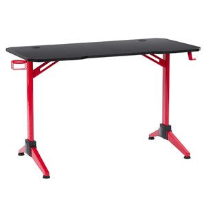 CorLiving Conqueror Black and Red 47-in Modern/Contemporary Computer Desk