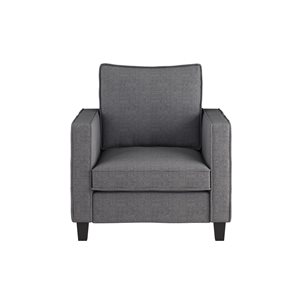 CorLiving Georgia Mid-Century Modern Linen-Like Upholstered Armchair - Grey