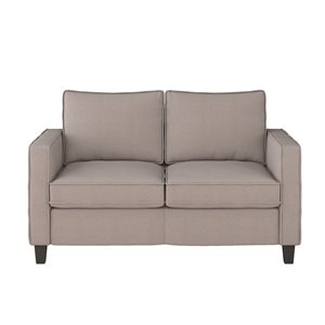 Causeuse 2 places CorLiving Georgia taupe en tissu d'apparence lin, 56 po
